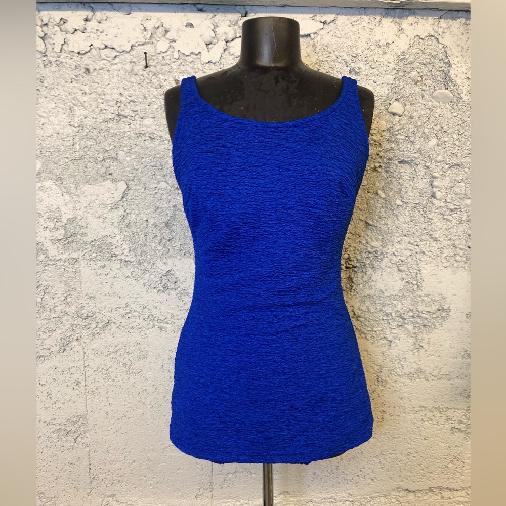 90s Blue Textured Women's SwimSuit